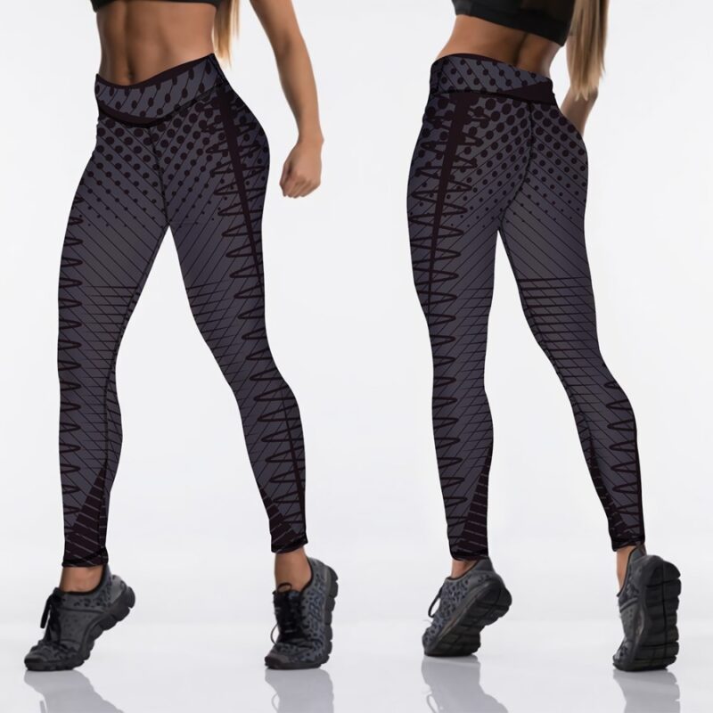 Qickitout 12%spandex Sexy High Waist Elasticity Women Digital Printed Leggings Push Up Strength Pants