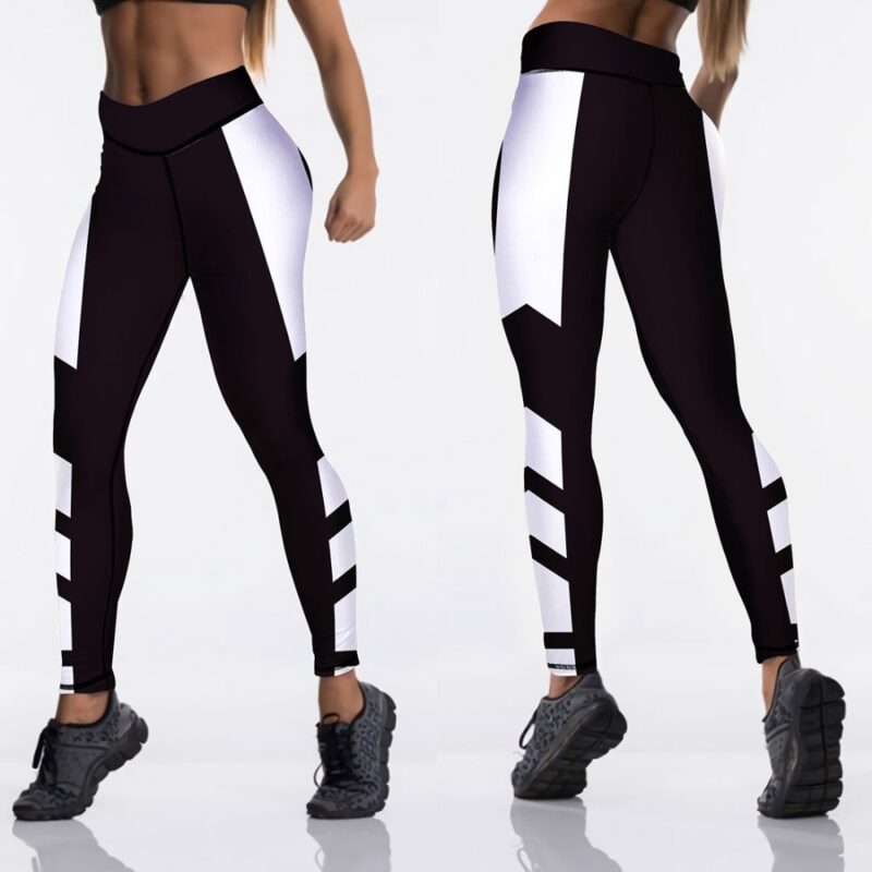 Qickitout 12%spandex Sexy High Waist Elasticity Women Digital Printed Leggings Push Up Strength Pants