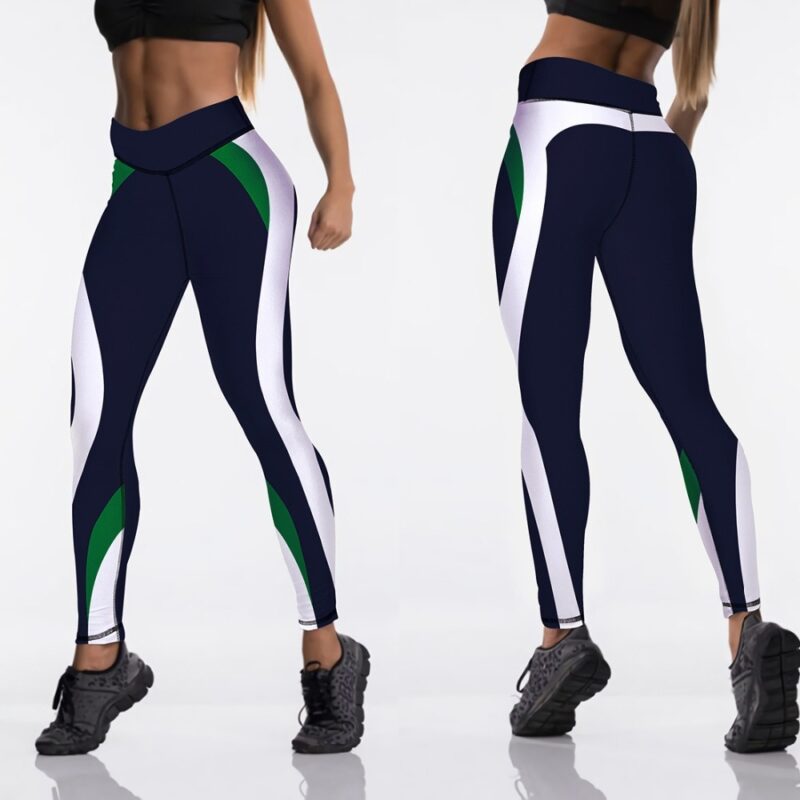 Qickitout 12%spandex Sexy High Waist Elasticity Women Digital Printed Leggings Push Up Strength Pants