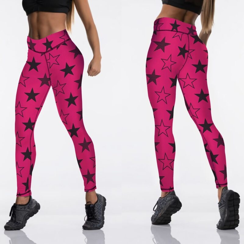 Qickitout 12%spandex Sexy High Waist Elasticity Women Digital Printed Leggings Push Up Strength Pants