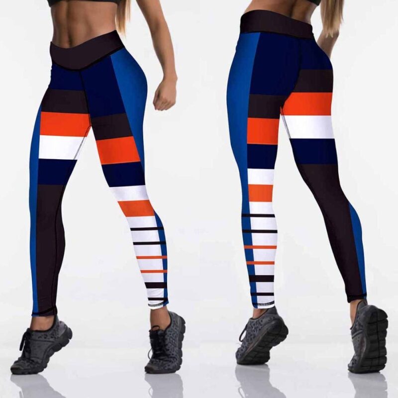 Qickitout 12%spandex Sexy High Waist Elasticity Women Digital Printed Leggings Push Up Strength Pants