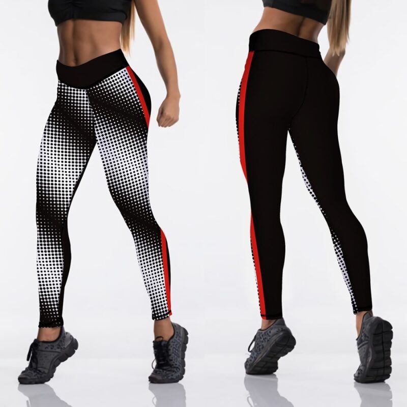 Qickitout 12%spandex Sexy High Waist Elasticity Women Digital Printed Leggings Push Up Strength Pants