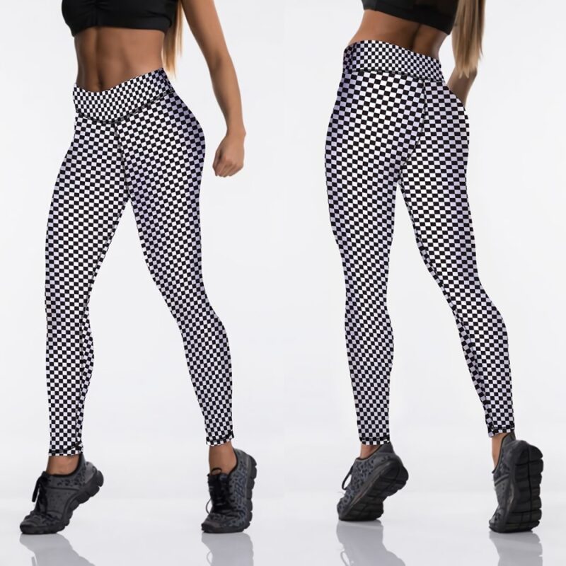 Qickitout 12%spandex Sexy High Waist Elasticity Women Digital Printed Leggings Push Up Strength Pants