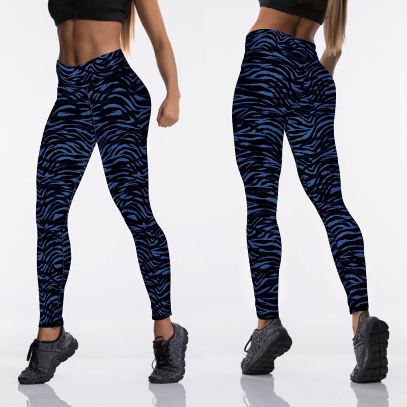 Qickitout 12%spandex Sexy High Waist Elasticity Women Digital Printed Leggings Push Up Strength Pants