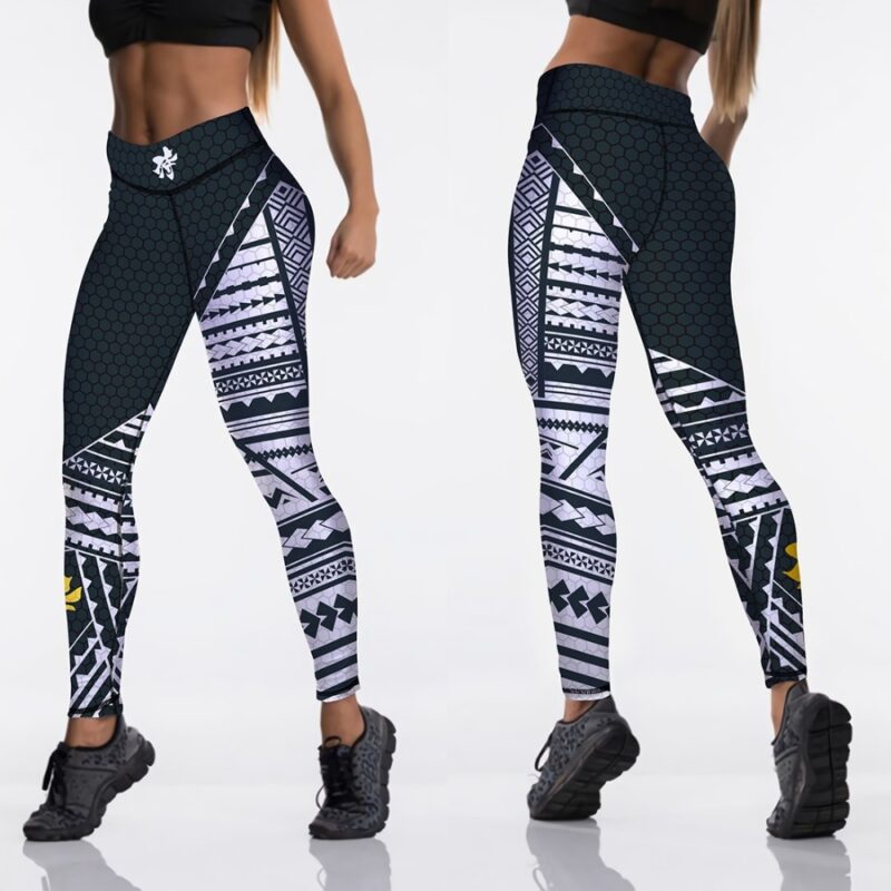 Qickitout 12%spandex Sexy High Waist Elasticity Women Digital Printed Leggings Push Up Strength Pants