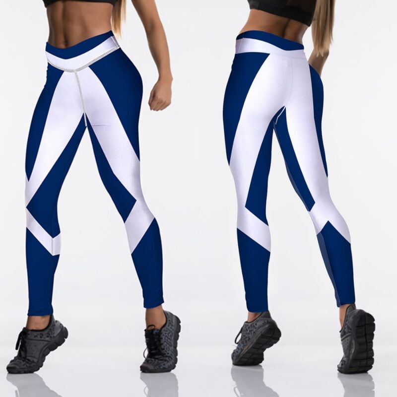 Qickitout 12%spandex Sexy High Waist Elasticity Women Digital Printed Leggings Push Up Strength Pants