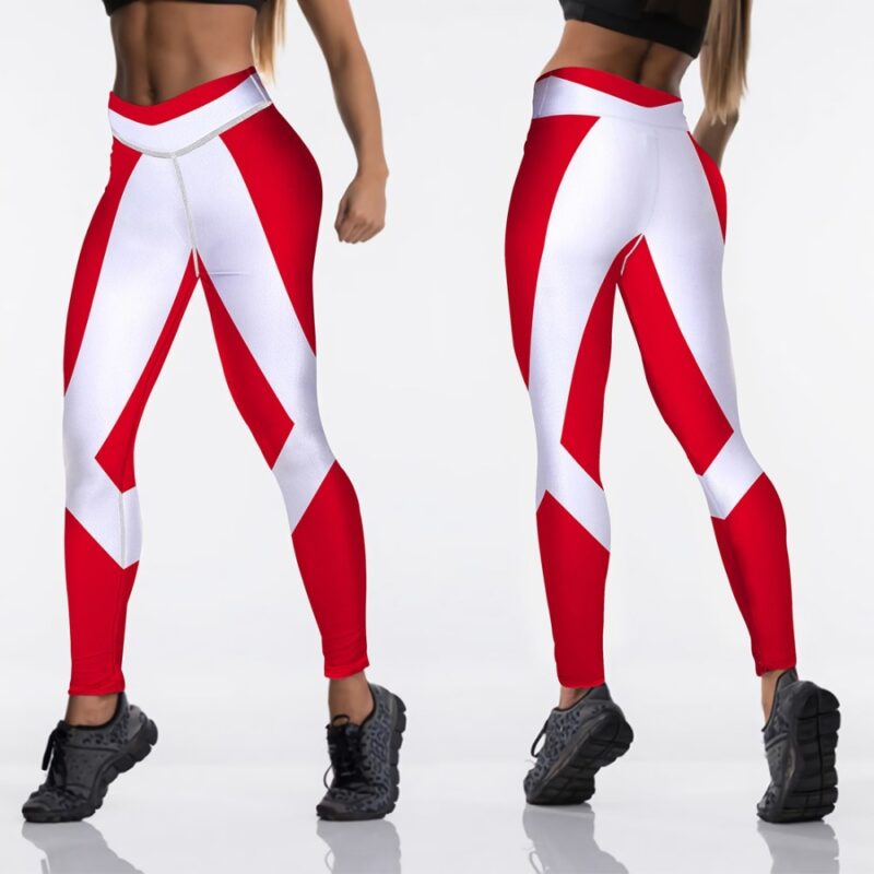 Qickitout 12%spandex Sexy High Waist Elasticity Women Digital Printed Leggings Push Up Strength Pants