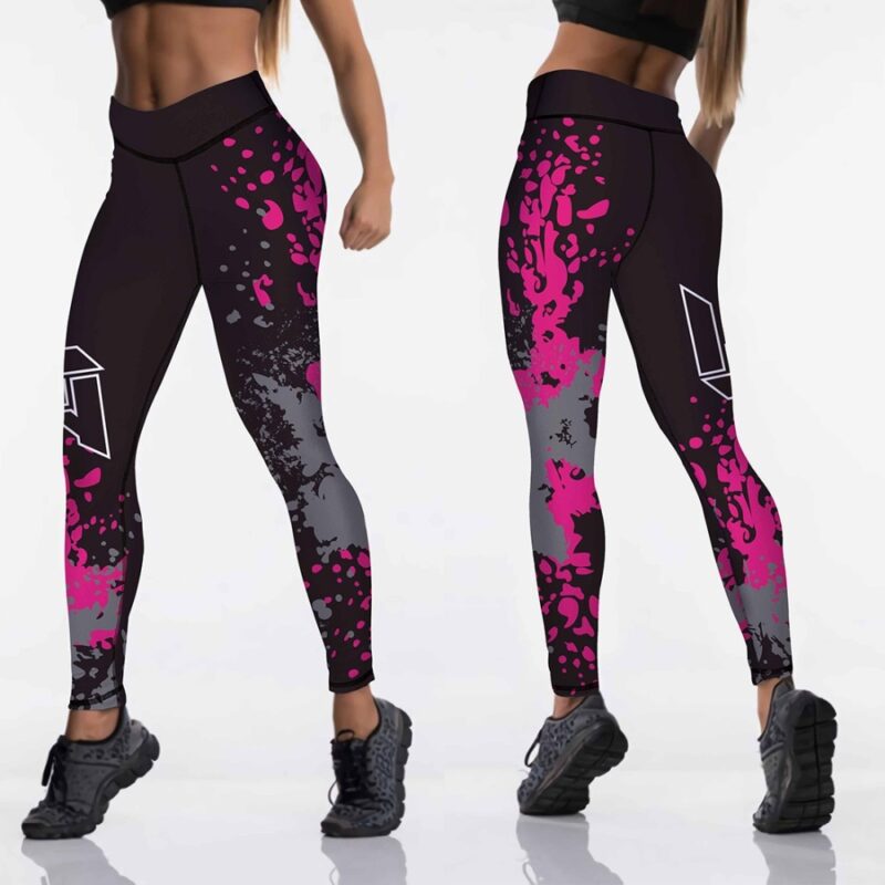 Qickitout 12%spandex Sexy High Waist Elasticity Women Digital Printed Leggings Push Up Strength Pants