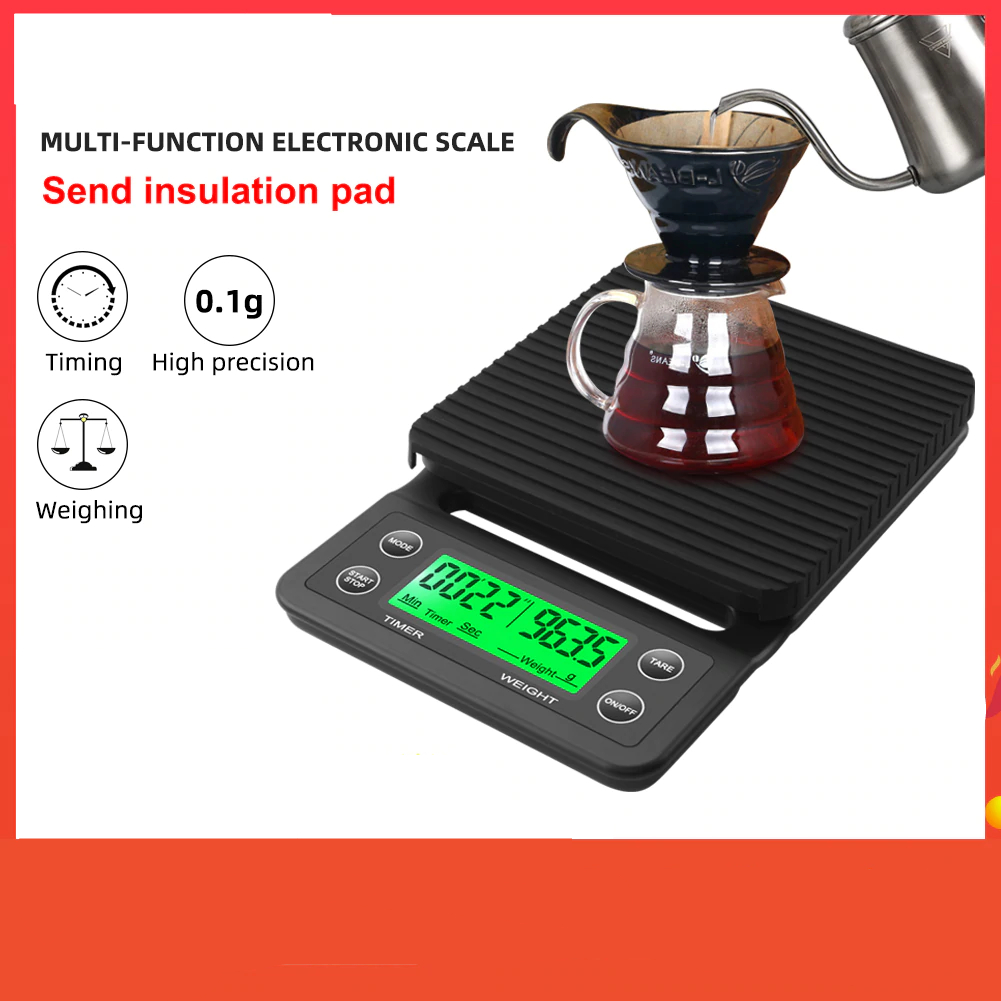 Drip Coffee Scale With Timer Portable Electronic Digital Kitchen Scale High Precision LCD Electronic Scales