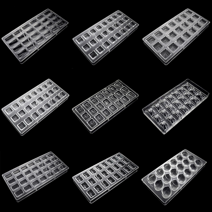 Chocolate Bar 3D Mold Polycarbonate Form Plastic Tray Cake Decorating Baking Pastry Tools Moldes Para Chocolate