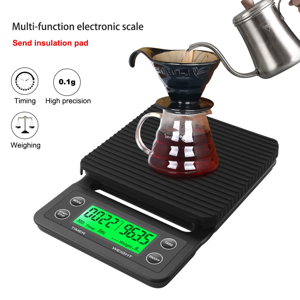 Drip Coffee Scale With Timer Portable Electronic Digital Kitchen Scale High Precision LCD Electronic Scales