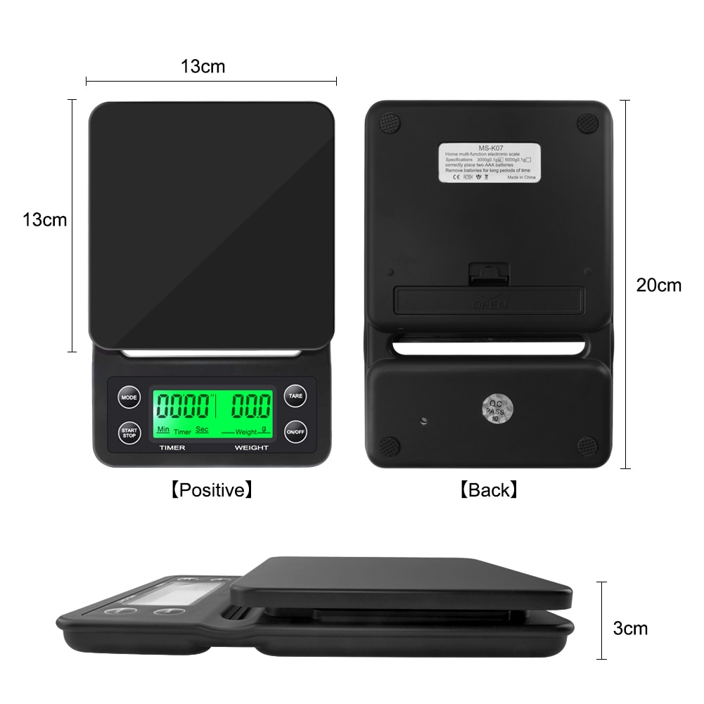 Drip Coffee Scale With Timer Portable Electronic Digital Kitchen Scale High Precision LCD Electronic Scales