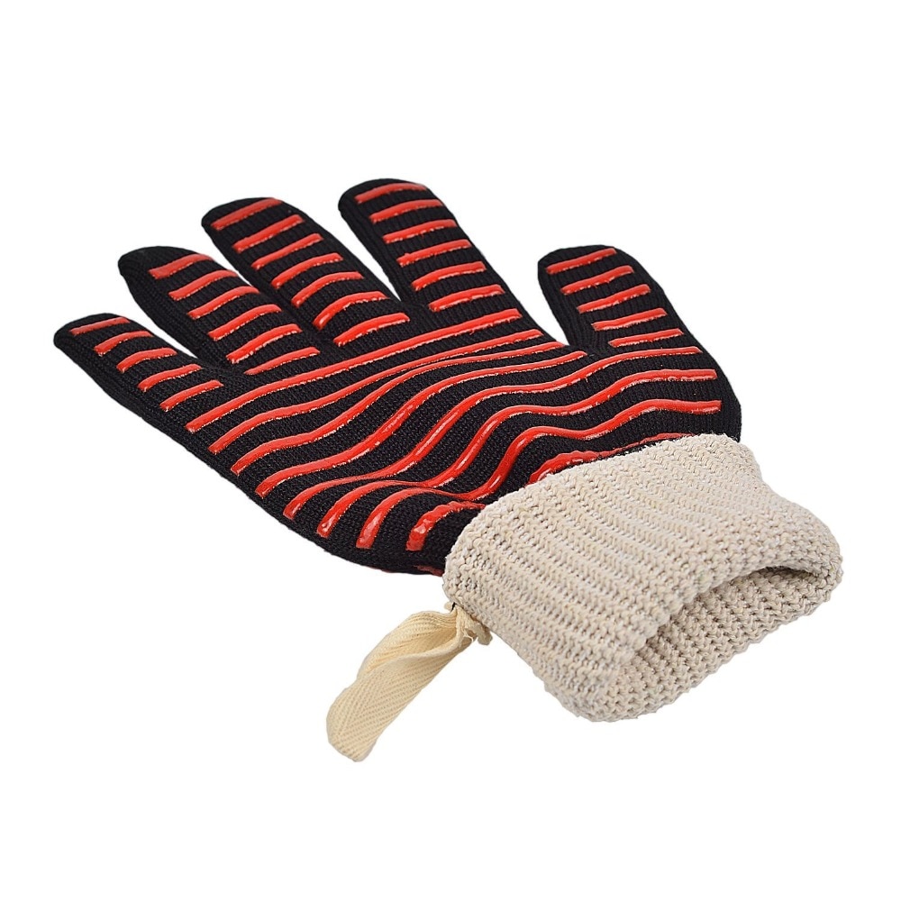 BBQ Glove 300-500 Centigrade Extreme Heat Resistant Silicone Microwave kitchen Gloves Cooking Grill Oven Mitts Gloves