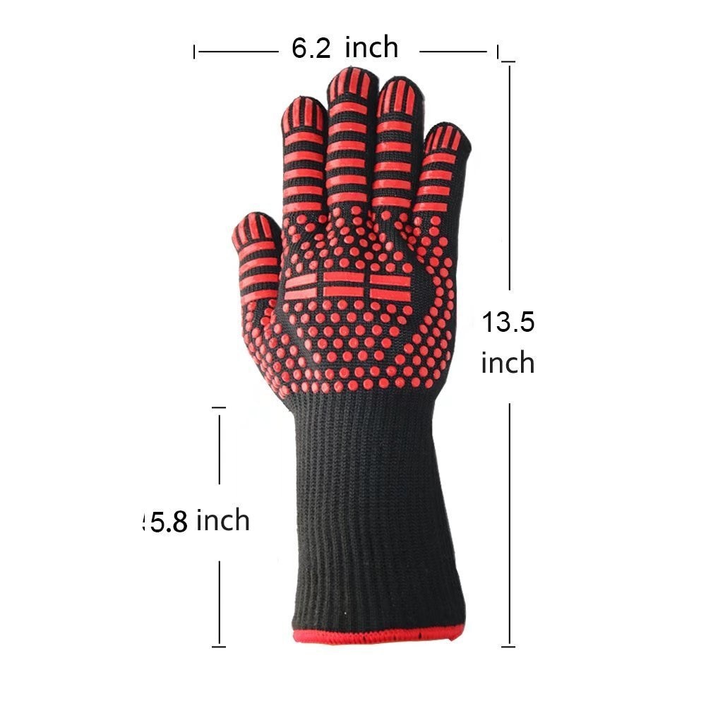 BBQ Glove 300-500 Centigrade Extreme Heat Resistant Silicone Microwave kitchen Gloves Cooking Grill Oven Mitts Gloves