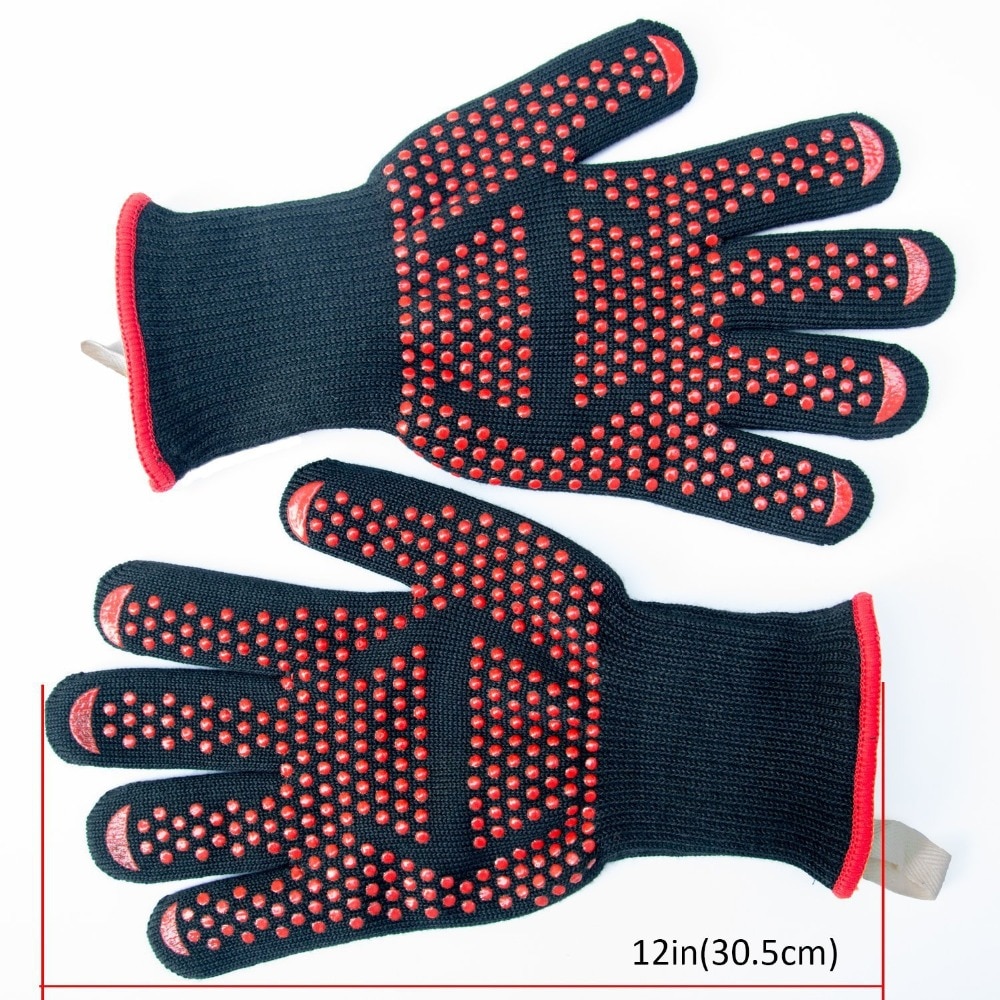 BBQ Glove 300-500 Centigrade Extreme Heat Resistant Silicone Microwave kitchen Gloves Cooking Grill Oven Mitts Gloves