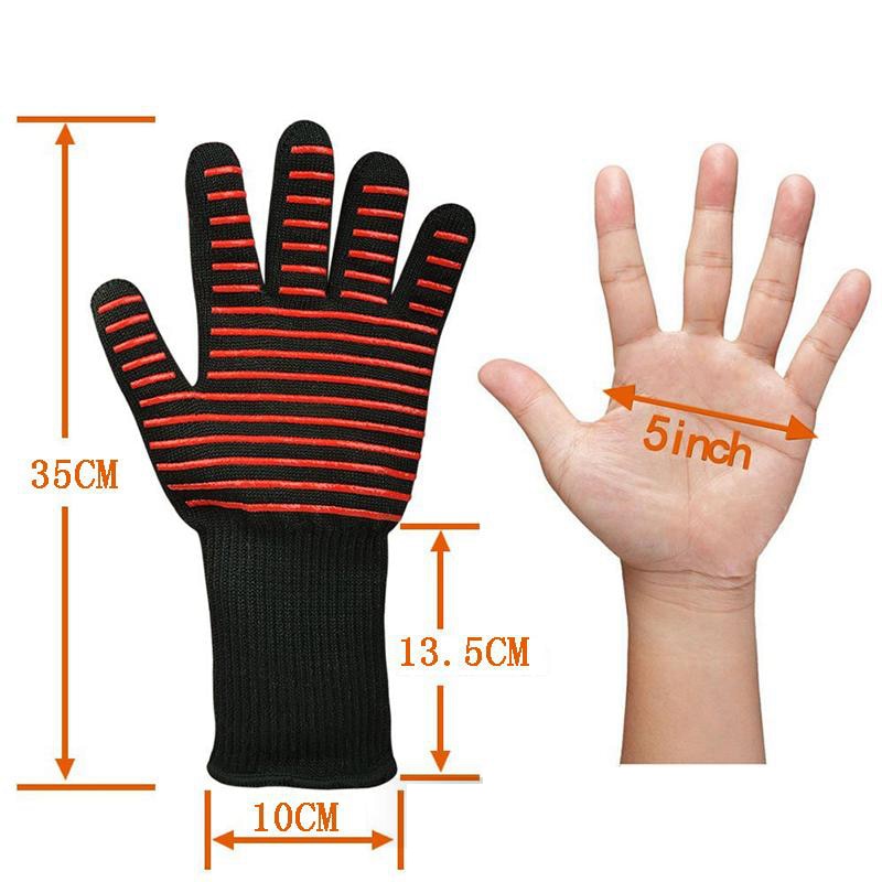 BBQ Glove 300-500 Centigrade Extreme Heat Resistant Silicone Microwave kitchen Gloves Cooking Grill Oven Mitts Gloves