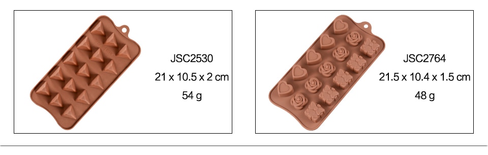 SILIKOLOVE 3D Chocolate Mold Silicone Chocolates Molds for Baking Nonstick Jelly Pudding Sugarcraft Mould DIY Kitchen Bakeware