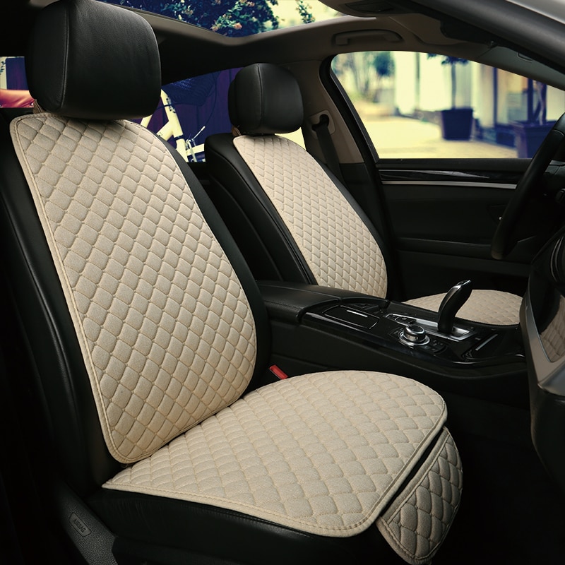 Car Seat Cover Protector Front Backrest Cushion Pad Mat Flax auto Breathable Protector seat Mat Pad Car Accessories