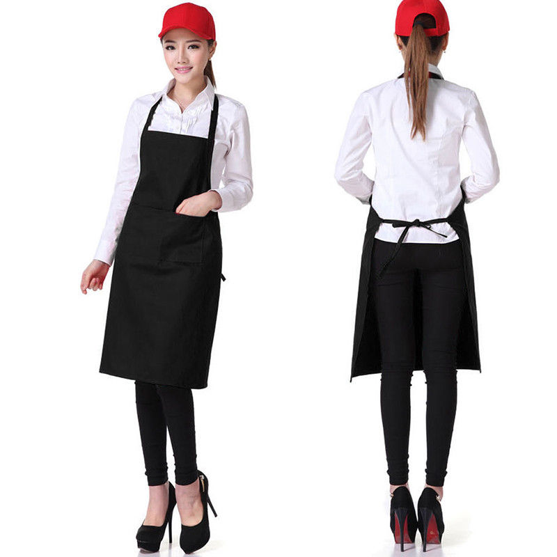 Custom Logo Pure Color Cooking Kitchen Apron for Woman Men Chef Waiter Cafe Shop BBQ Hairdresser Aprons