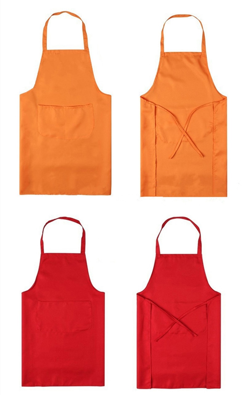 Custom Logo Pure Color Cooking Kitchen Apron for Woman Men Chef Waiter Cafe Shop BBQ Hairdresser Aprons