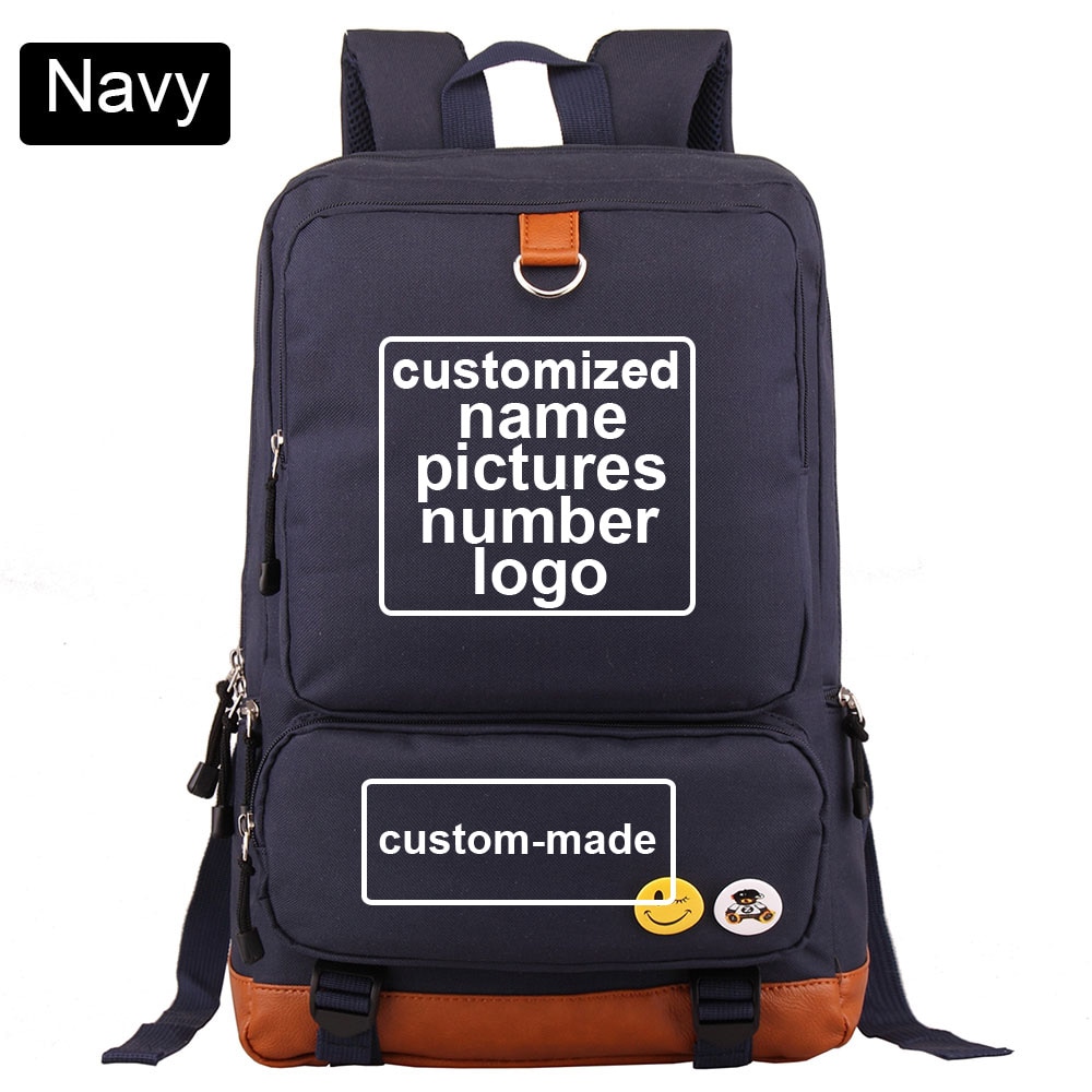 Customized Print DIY Your like Photo or Logo Boy Girl School bag Women Bagpack Teenagers  Canvas Men Student Backpack Packsack