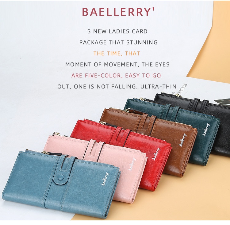 Women Wallets Fashion Long Leather Top Quality Card Holder Classic Female Purse  Zipper Brand Wallet For Women