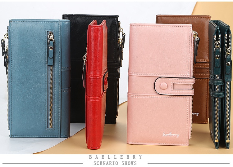 Women Wallets Fashion Long Leather Top Quality Card Holder Classic Female Purse  Zipper Brand Wallet For Women