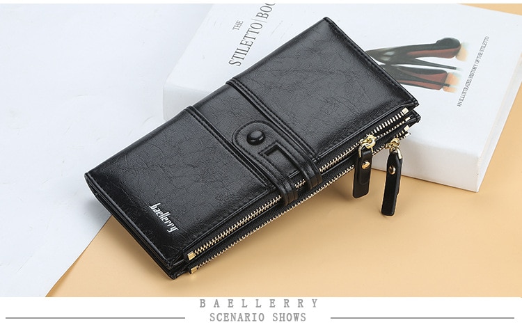 Women Wallets Fashion Long Leather Top Quality Card Holder Classic Female Purse  Zipper Brand Wallet For Women