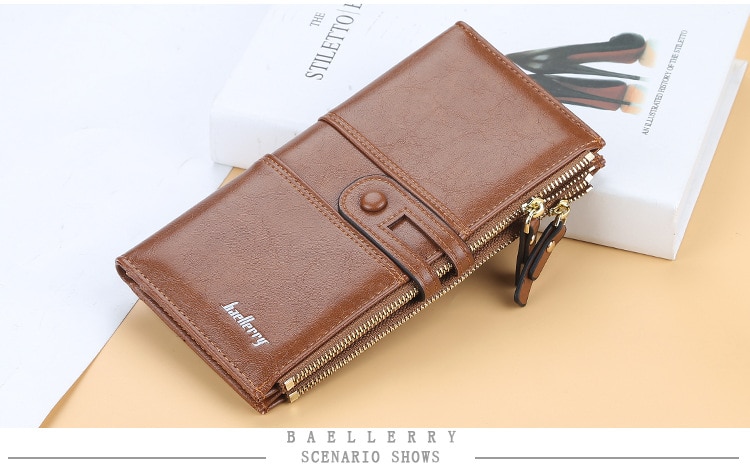 Women Wallets Fashion Long Leather Top Quality Card Holder Classic Female Purse  Zipper Brand Wallet For Women