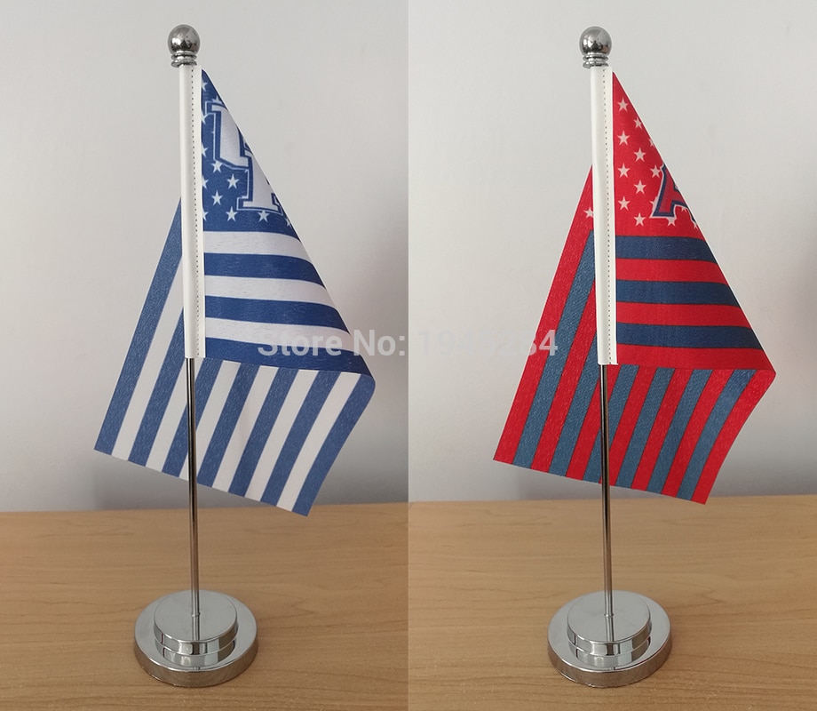 Custom Table Flag Office Desk Banner Including Flagpole Base Flag Size 8.3''x5.5'' 21x14CM