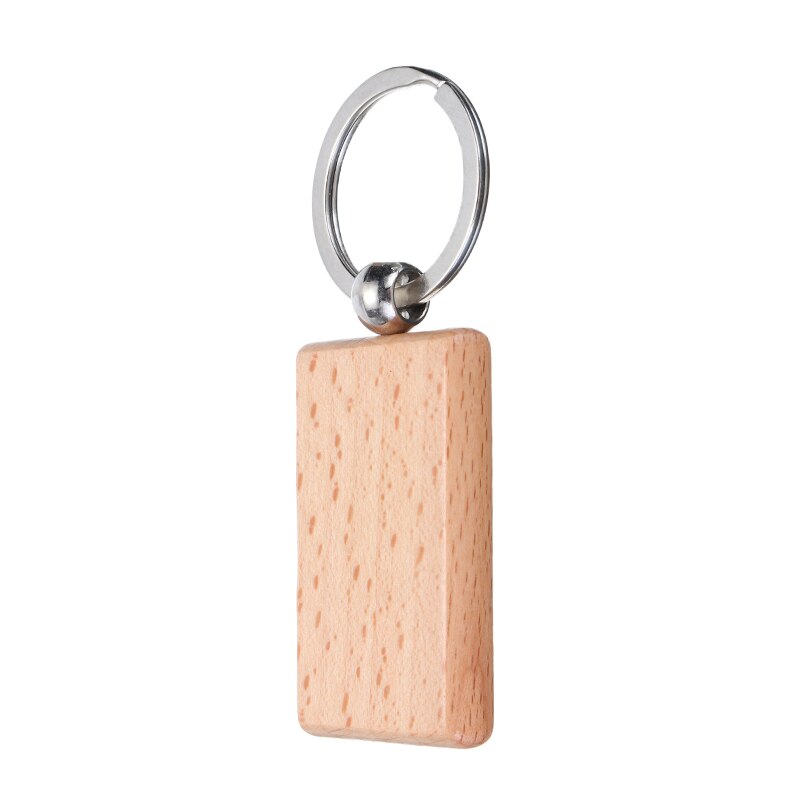 10pcs/set Blank Rectangle Wooden Key Chain DIY Promotion Customized Wood keychains Key Tags Promotional Gifts for Scrap Booking