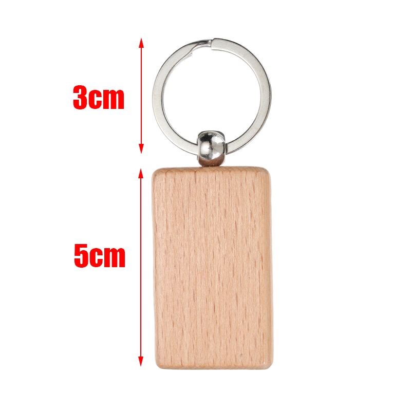 10pcs/set Blank Rectangle Wooden Key Chain DIY Promotion Customized Wood keychains Key Tags Promotional Gifts for Scrap Booking