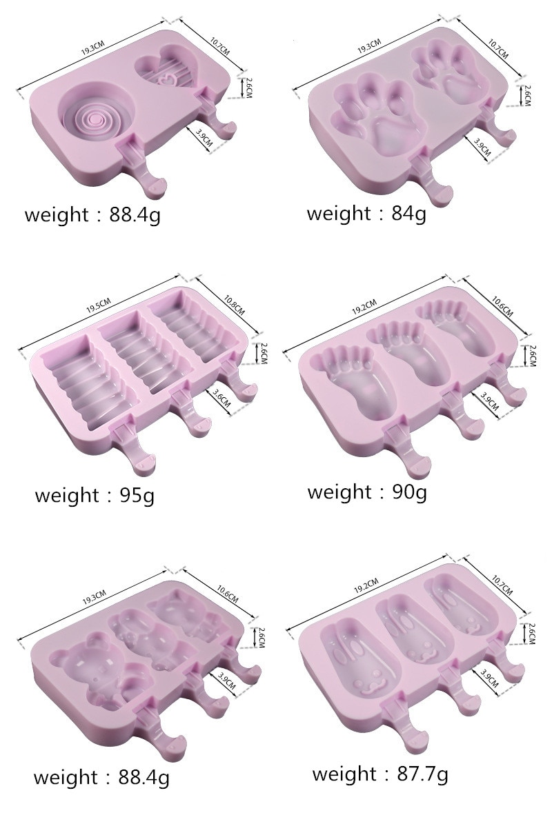 Silicone Ice Cream Mold Popsicle Molds DIY Homemade Cartoon Ice Cream Popsicle Ice Maker Mould For Home Kitchen Accessories