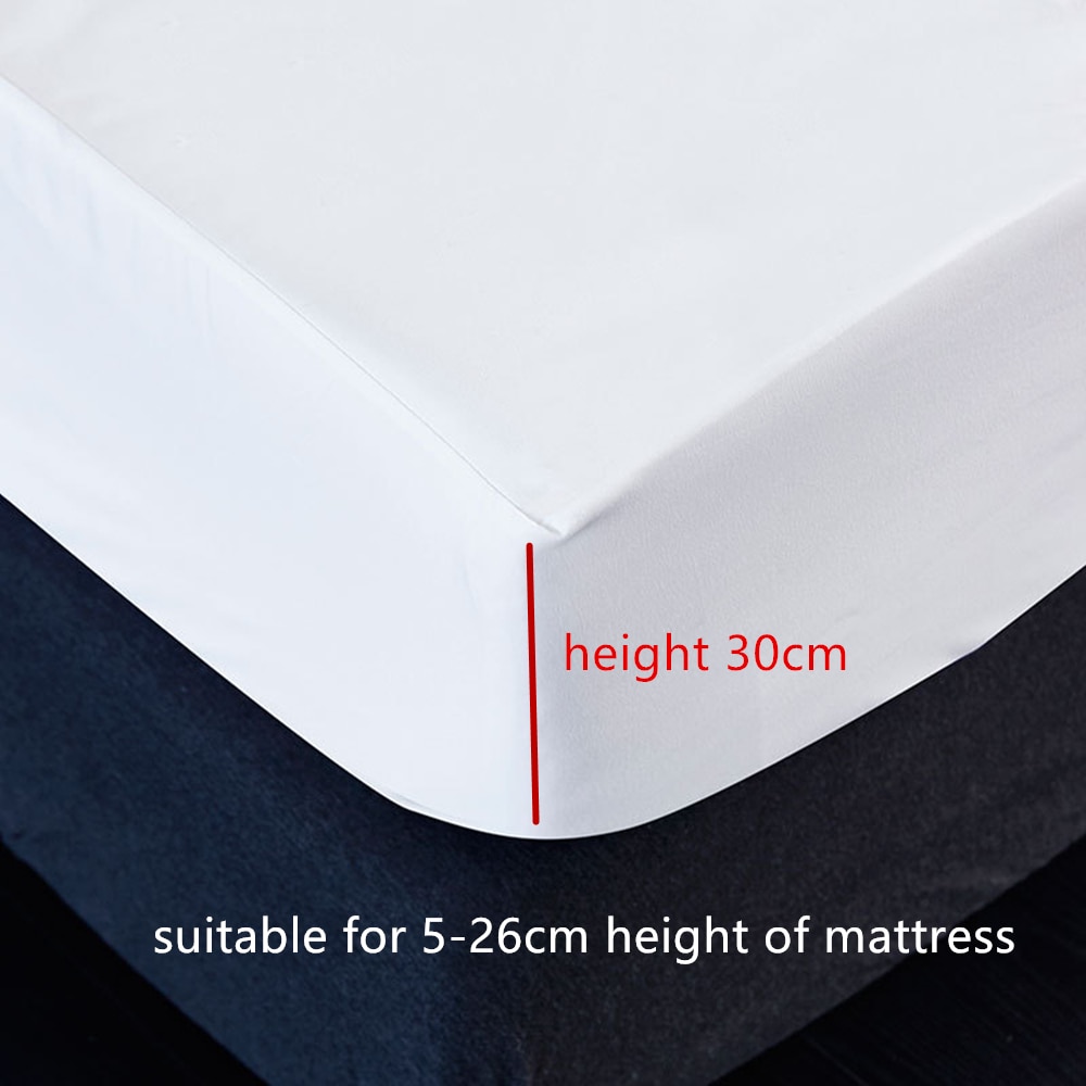 100% Waterproof Solid Bed Fitted Sheet Nordic Adjustable Mattress Covers Four Corners With Elastic Band Multi Size