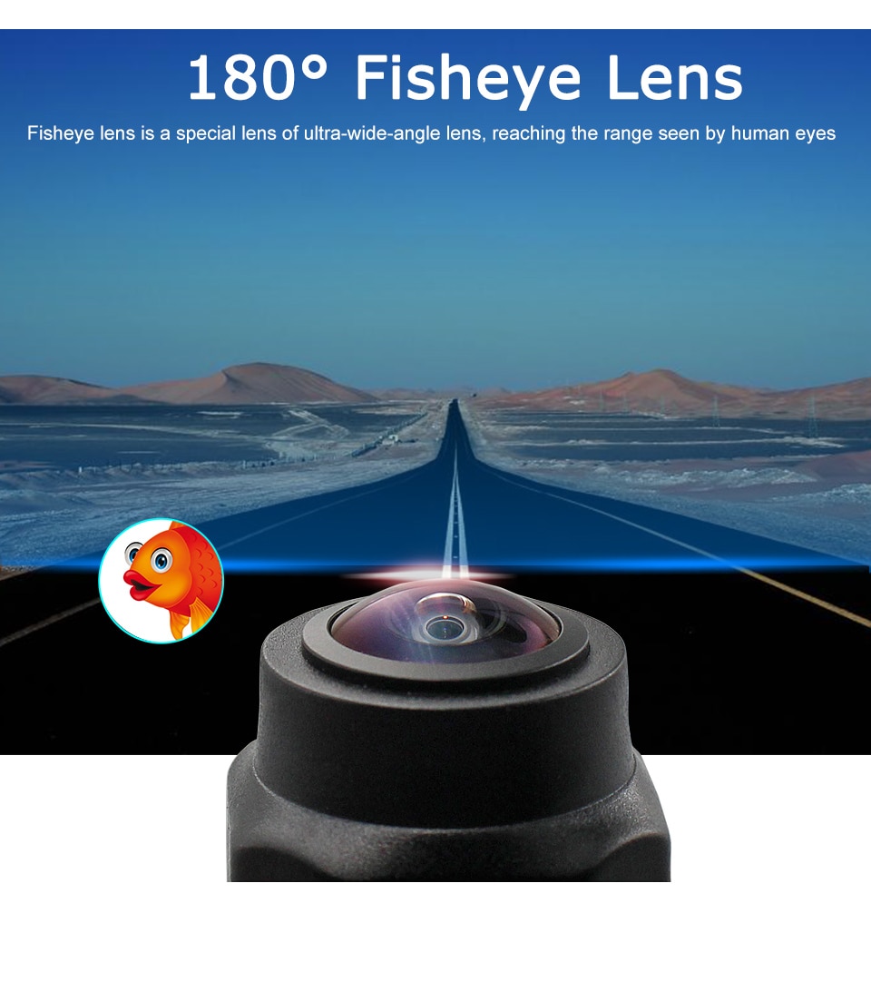 HD 1296x1080P 180 Degree Fisheye Lens Night Vision Vehicle Rear View Reverse Camera For Car Monitor or Android DVD