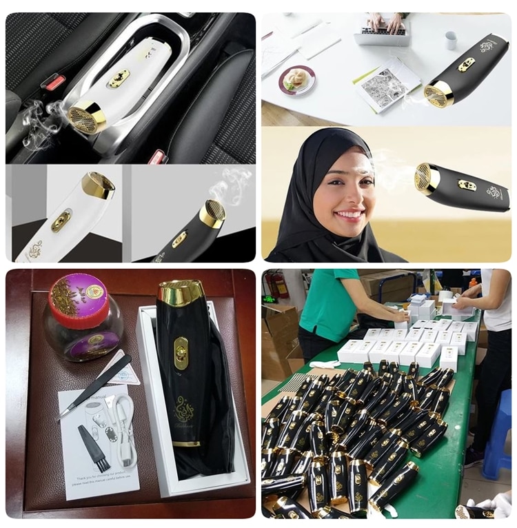 Arabic Aroma Diffuser Handheld USB Battery Charger Aromatherapy Portable Arab Electric Bakhoor Incense Burner Arabian