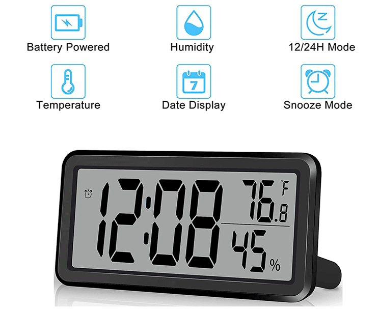 Smart LED Clock Bedside Digital Alarm Clocks Desktop Table Electronic Desk Watch Snooze desk clock Wake Up Alarm Clock Digital