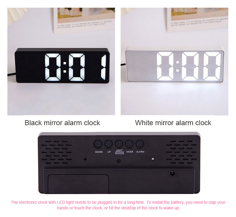 Smart LED Clock Bedside Digital Alarm Clocks Desktop Table Electronic Desk Watch Snooze desk clock Wake Up Alarm Clock Digital