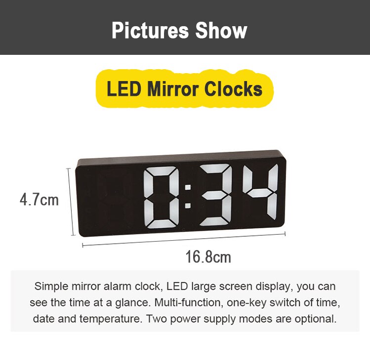 Smart LED Clock Bedside Digital Alarm Clocks Desktop Table Electronic Desk Watch Snooze desk clock Wake Up Alarm Clock Digital