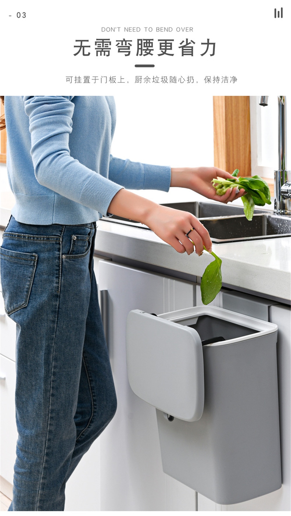 Kitchen Trash Can Kitchen Waste Bin Kitchen Garbage Cans Recycle Rubbish Bin for Kitchen Dustbin Garbage Bin Trash Bin Trashcan