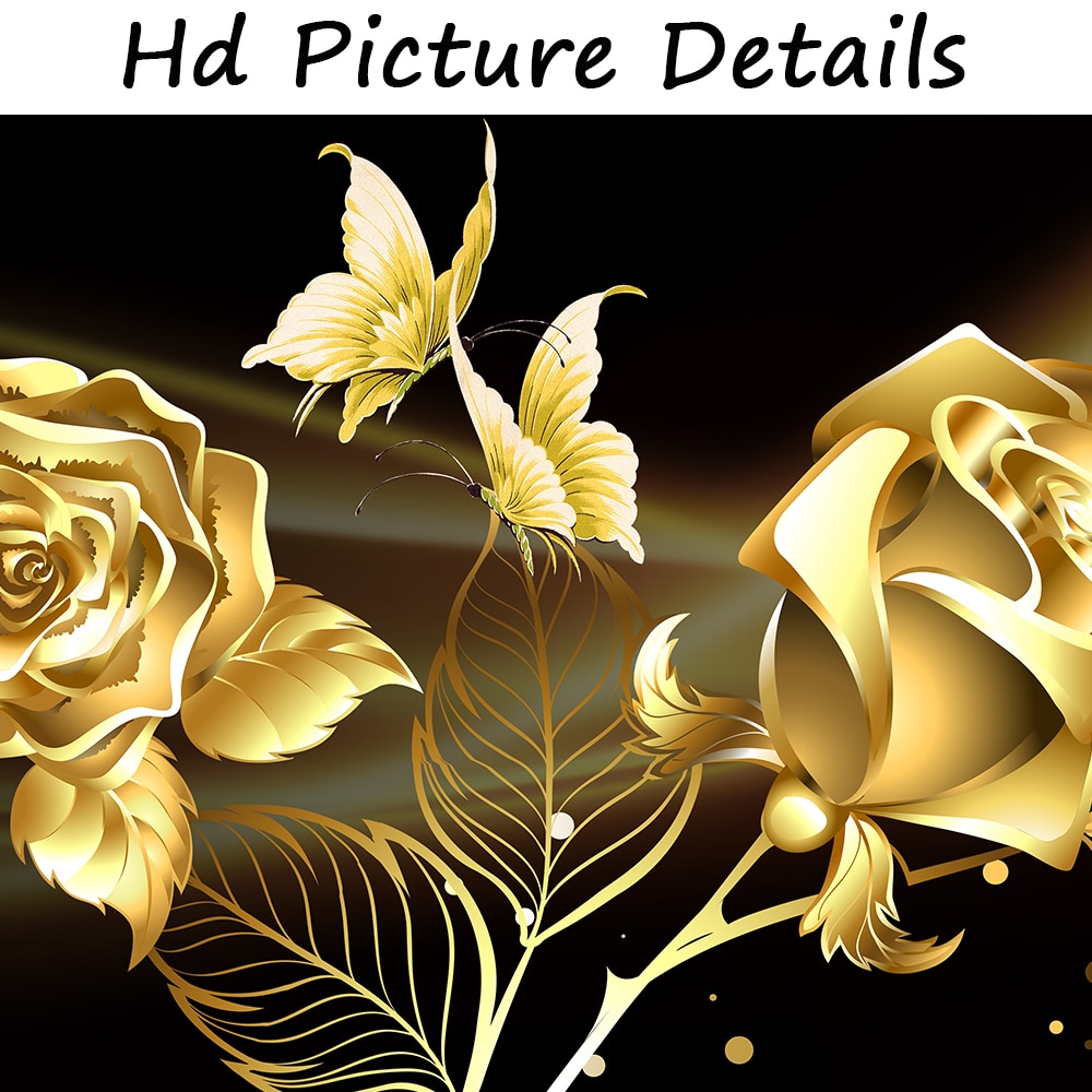 Modern Abstract Oil Painting on Canvas Posters and Prints Wall Art Painting Gold Flower Canvas Art Picture for Home Decoration