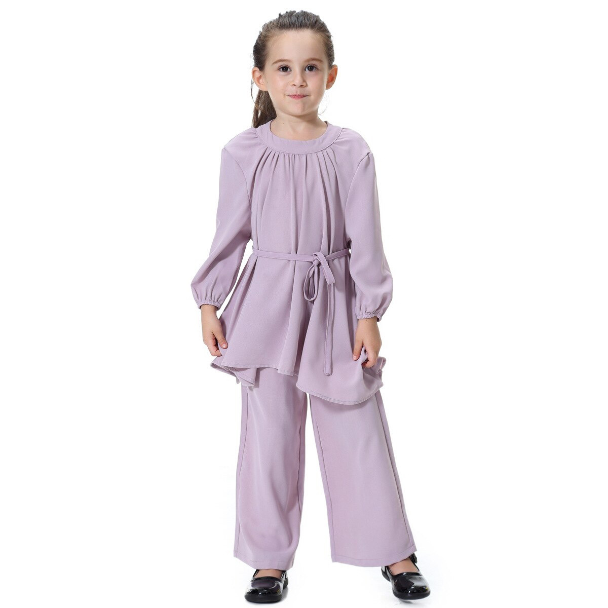 Arabic Muslim Girl Abaya Child Kid Dress Sets Pants Islamic Highly Elastic Large Baby Gowns Burka Arab Tops and Pants Set