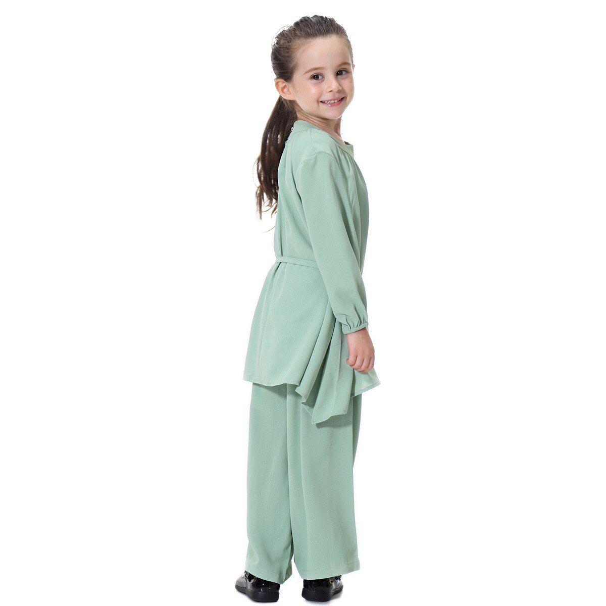 Arabic Muslim Girl Abaya Child Kid Dress Sets Pants Islamic Highly Elastic Large Baby Gowns Burka Arab Tops and Pants Set