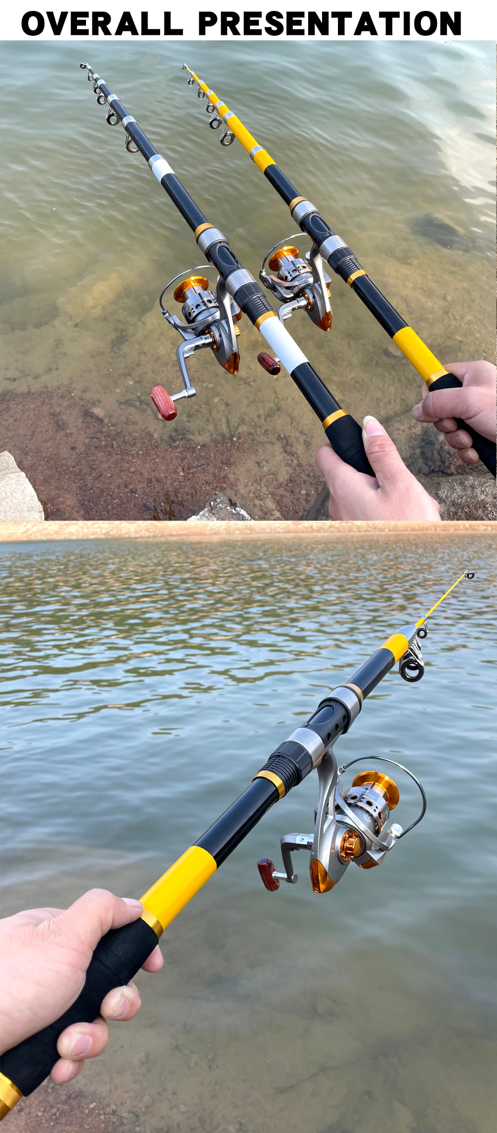 Carbon Fiber Fishing Rod Or Rod Reel Combos Portable Telescopic Fishing Pole 13BB Spinning Reel Fishing Set