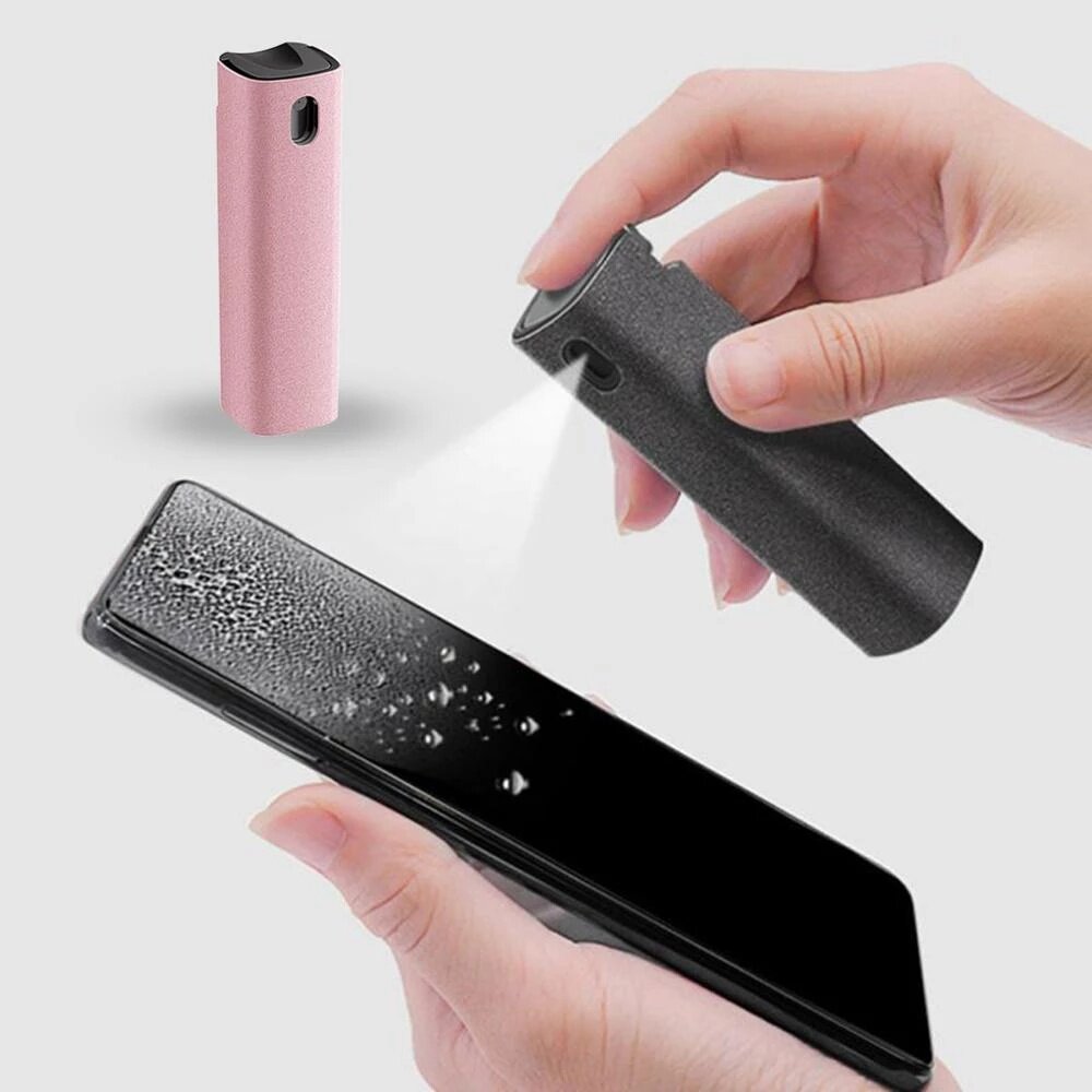 2in1 Microfiber Screen Cleaner Spray Bottle Set Mobile Phone Ipad Computer Microfiber Cloth Wipe Iphone Cleaning Glasses Wipes