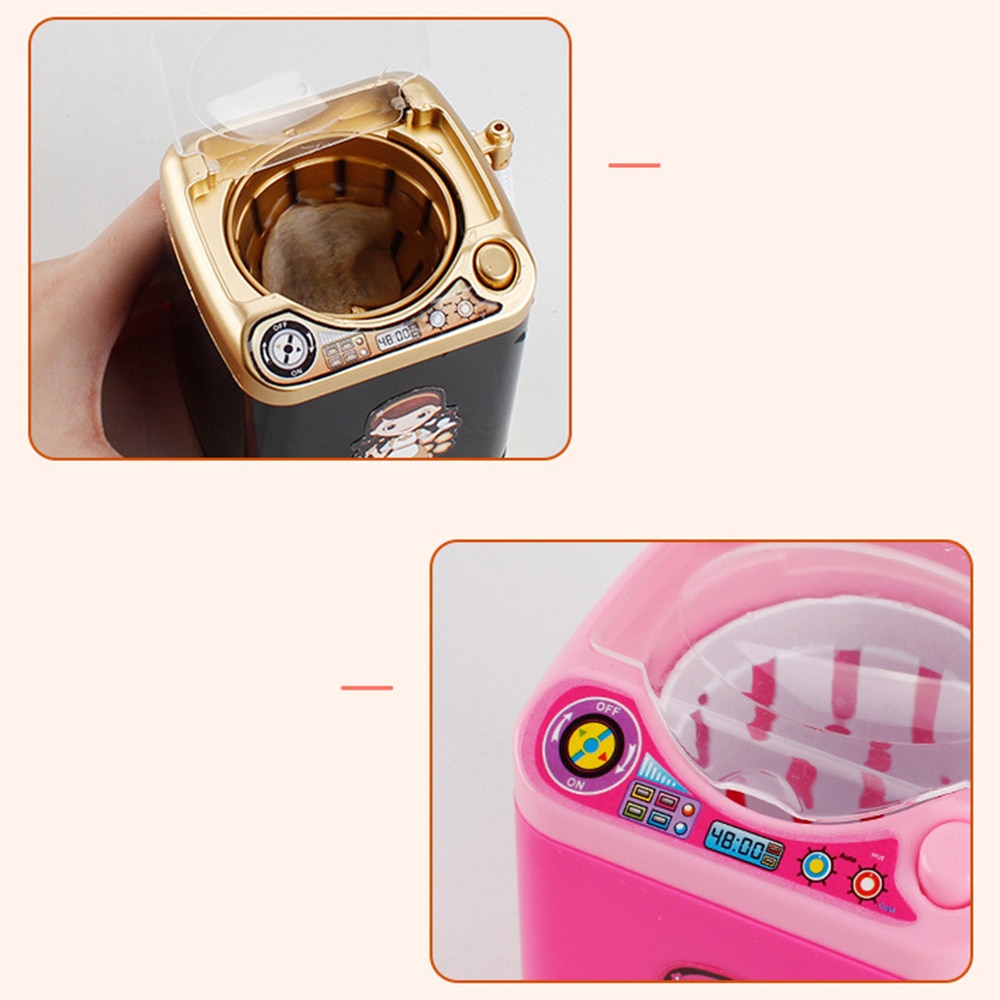 Automatic Mini Washing Machine Makeup Sponge Cleaner Make Up Powder Puff Electric Cleaning Machine Children Kids Gift Play Toys