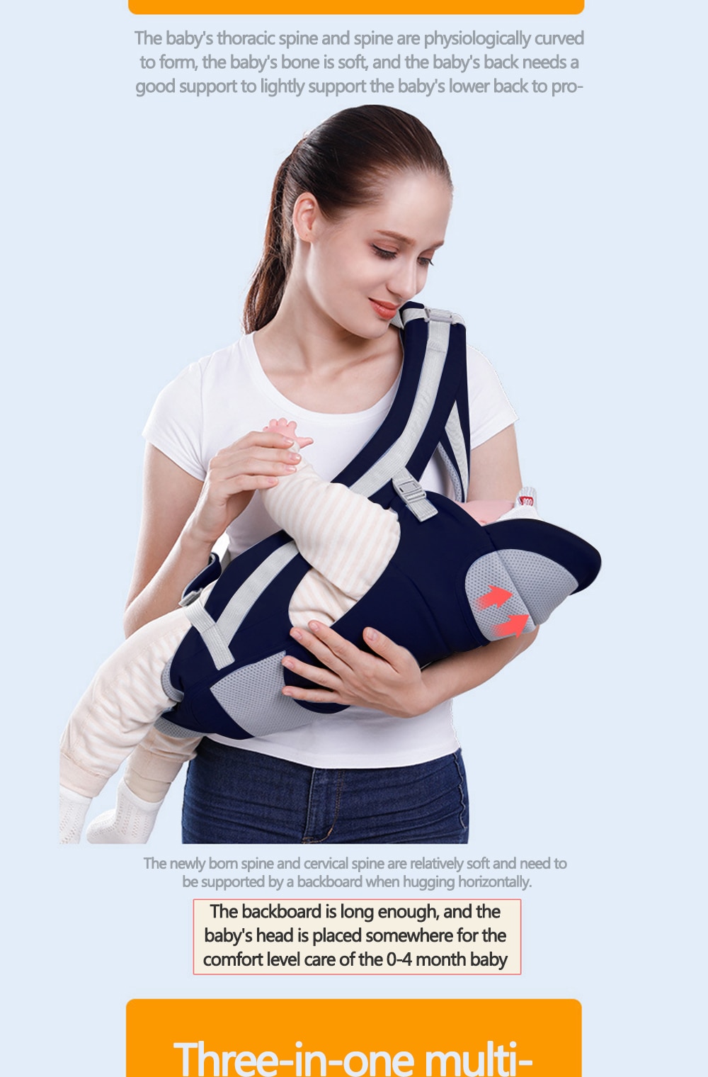 Ergonomic Baby Carrier Backpack Infant Baby Hipseat Carrier Front Facing Ergonomic Kangaroo Baby Wrap Sling Travel Backpack