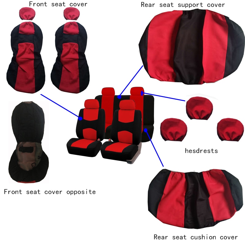 Carnong Universal Car Seat Cover Full Set Comfortable Soft Winter Anti-Cool 5 or 7 Seater Fabric Light Weight Interior Accessory