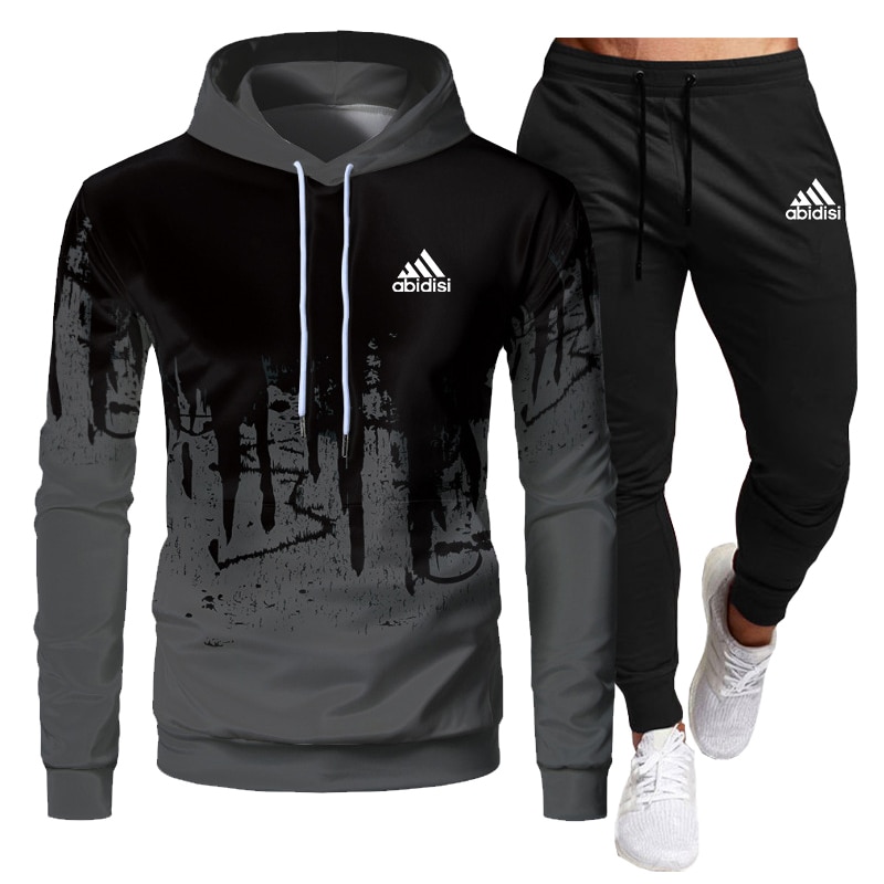 Tracksuit Men Sets Winter Hoodies Pants 2 Piece Set 2021 Running Hoody Mens Brand Sweatshirt Sport Joggers Sweatpants Suit Male