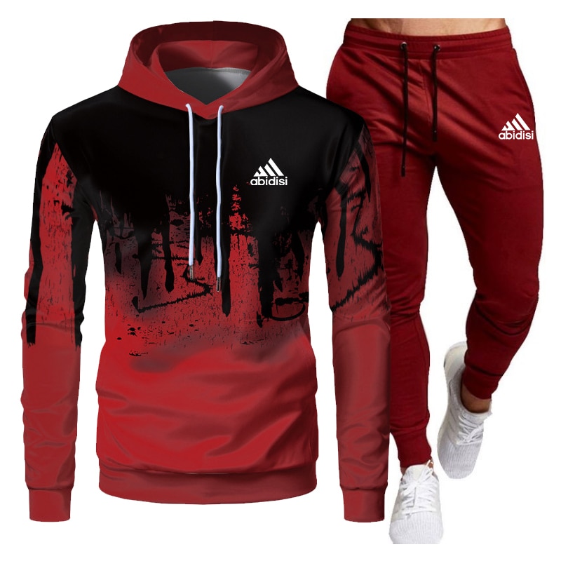 Tracksuit Men Sets Winter Hoodies Pants 2 Piece Set 2021 Running Hoody Mens Brand Sweatshirt Sport Joggers Sweatpants Suit Male